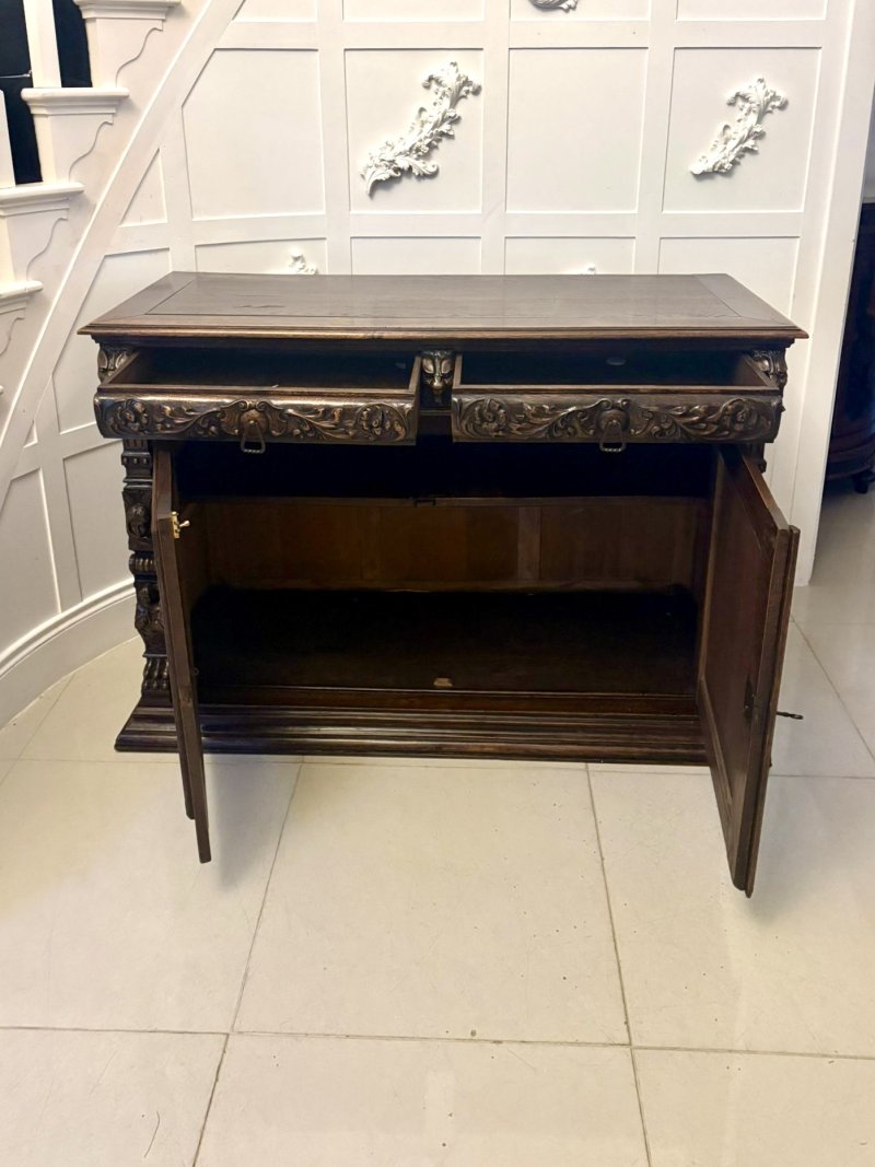 Impressive Quality Antique Carved Oak Sideboard